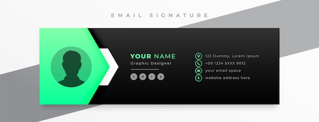 Free vector modern style business mail signature card template