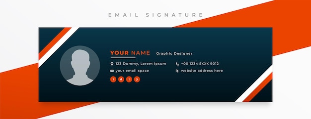 Modern style email signature card template for business promo