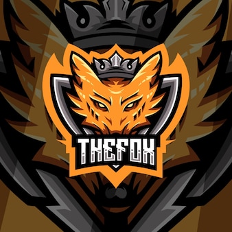 Modern style fox esport logo design