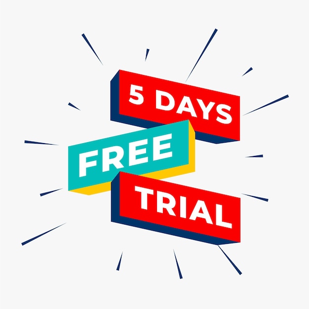 Free vector modern style free 5 days trial access background