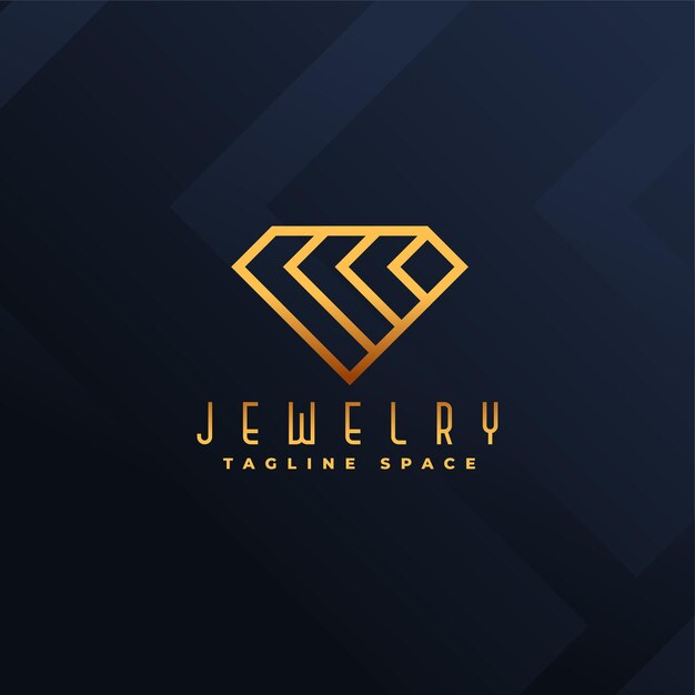 Modern style jewelry logo template with diamond icon design