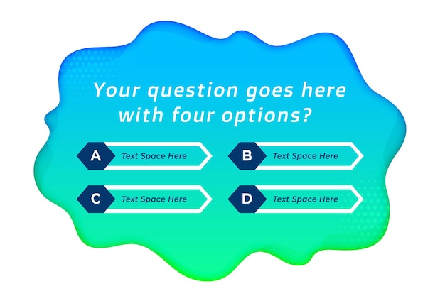 Free vector modern style multiple option quiz template guess and win lottery