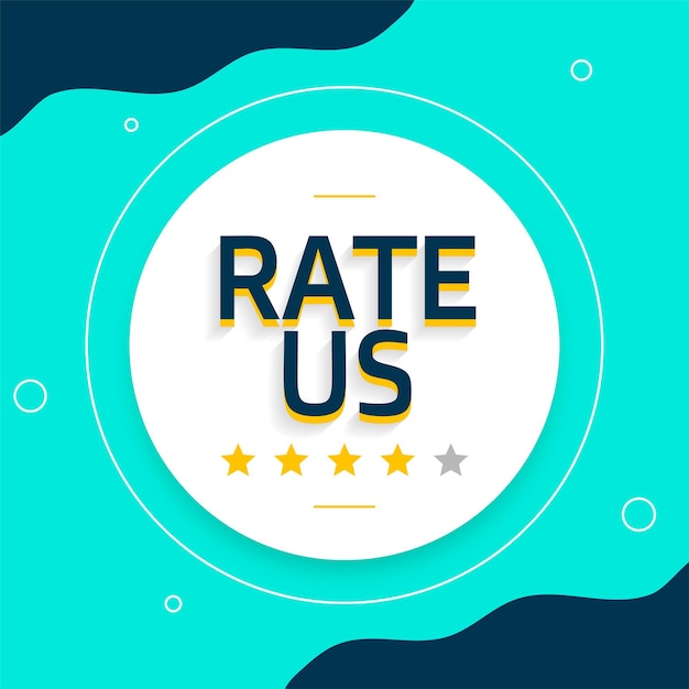 Free vector modern style rate us background with top score rating design