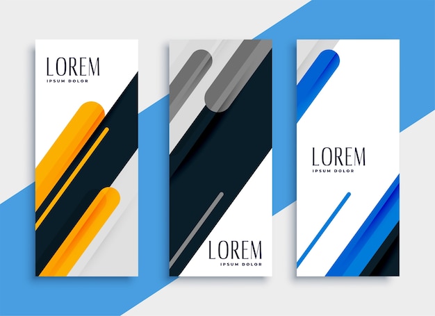 Modern style web vertical banners set design