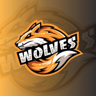 Modern style wolf esport logo design