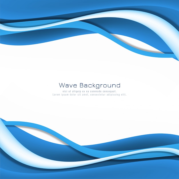 Modern stylish blue wave background design