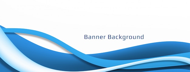 Modern stylish blue wavy banner template