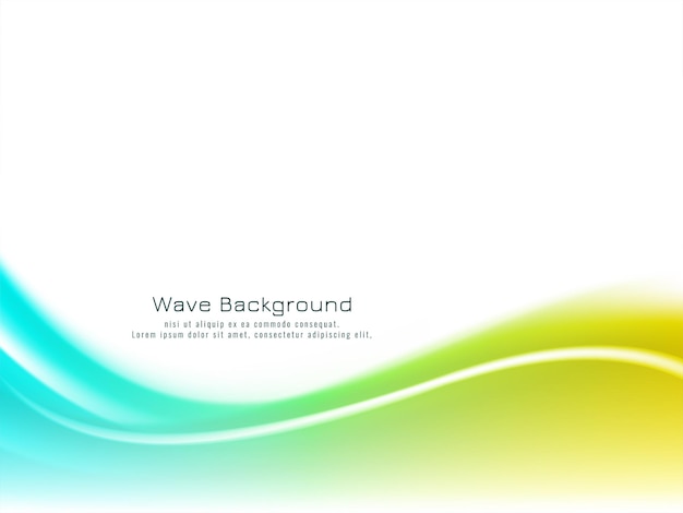 モダンでスタイリッシュなカラフルな波のデザインの背景ベクトル 無料ベクター