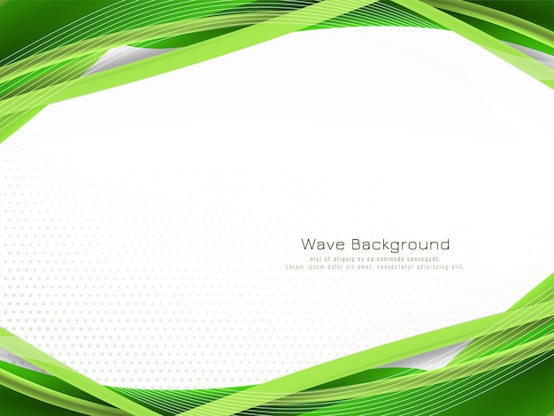 Modern stylish green wave design background