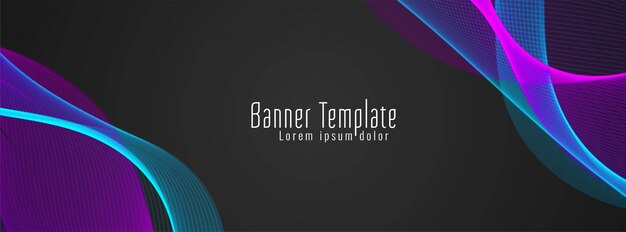 Modern stylish wavy black banner background