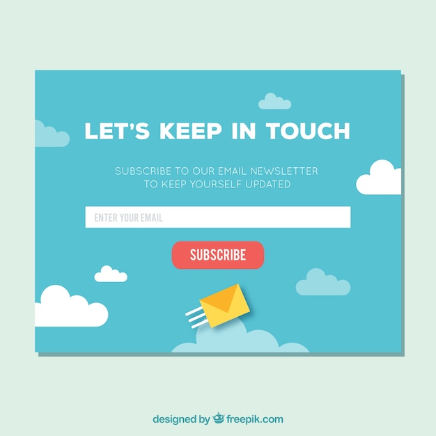 Modern subscription pop up with flat design