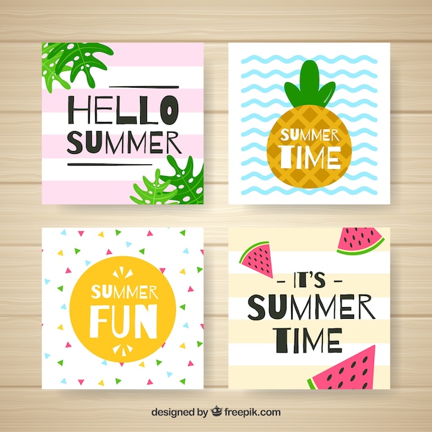 Modern summer card collection