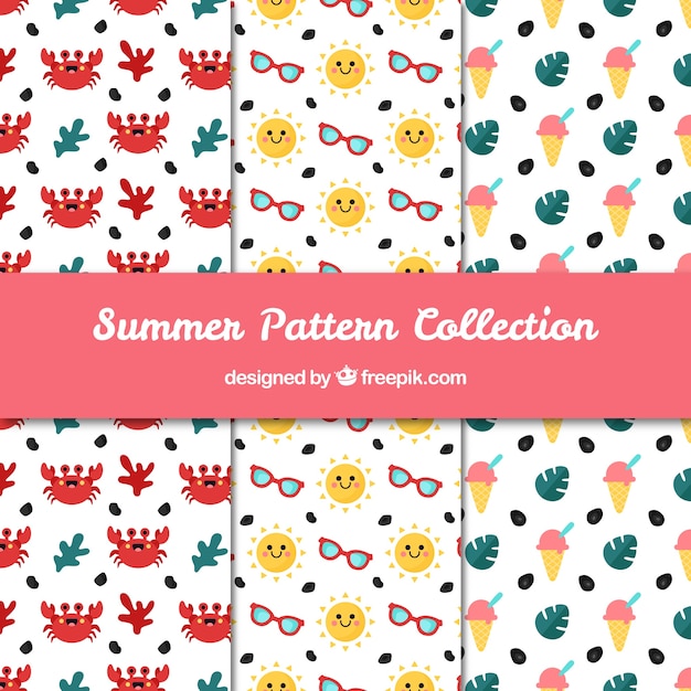 Free vector modern summer pattern collection