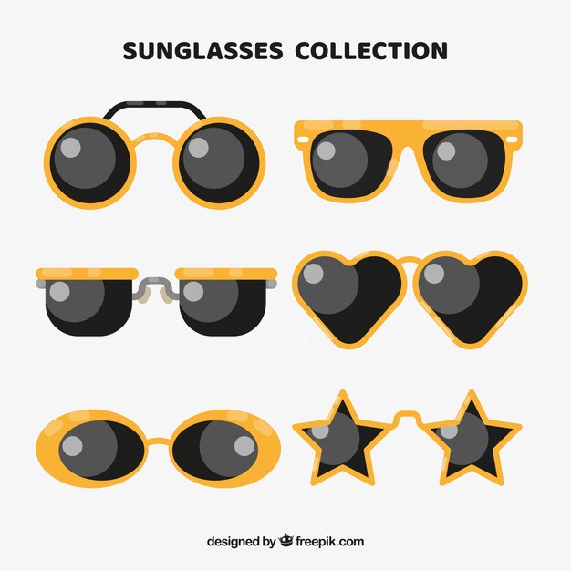 플랫 스타일의 현대 선글라스 컬렉션