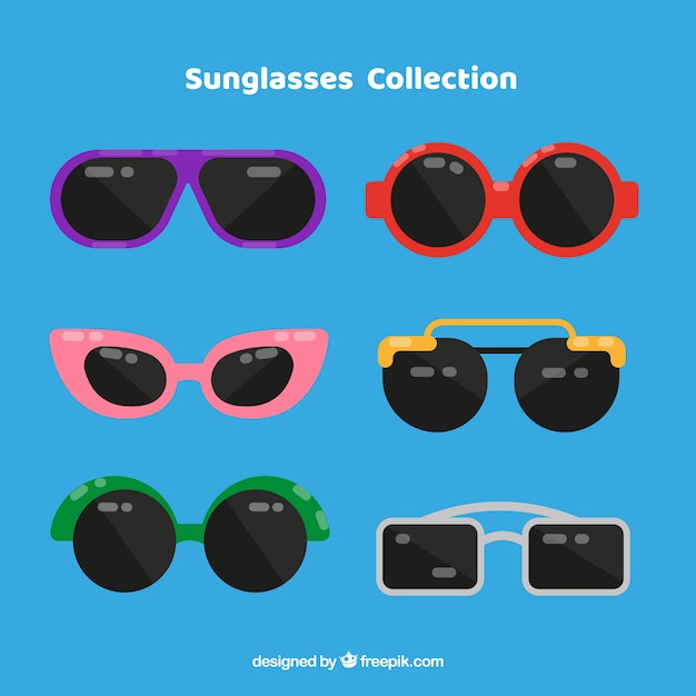 Free vector modern sunglasses collection in flat style