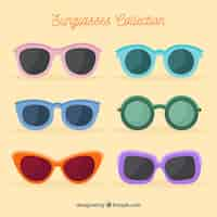 Free vector modern sunglasses collection in flat style