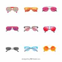 Free vector modern sunglasses collection in flat style