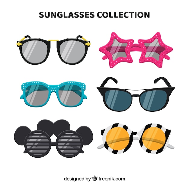 Free vector modern sunglasses collection in flat style