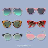 Free vector modern sunglasses collection in flat style