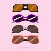 Free vector modern sunglasses collection in flat style