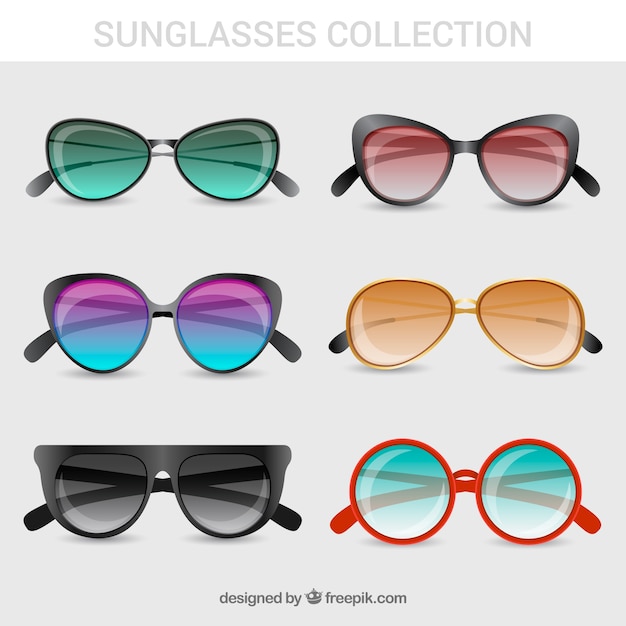 Free vector modern sunglasses collection