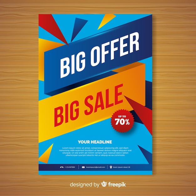 Free vector modern super sale flyer template