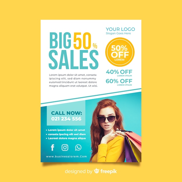 Free vector modern super sale flyer template