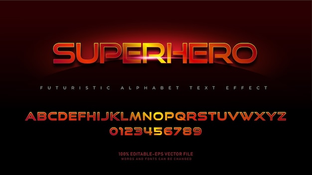 Free vector modern superhero alphabet fonts with text effect