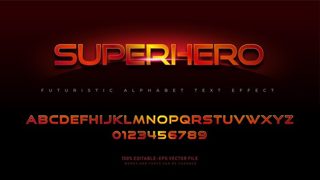 Modern Superhero alphabet fonts with Text Effect