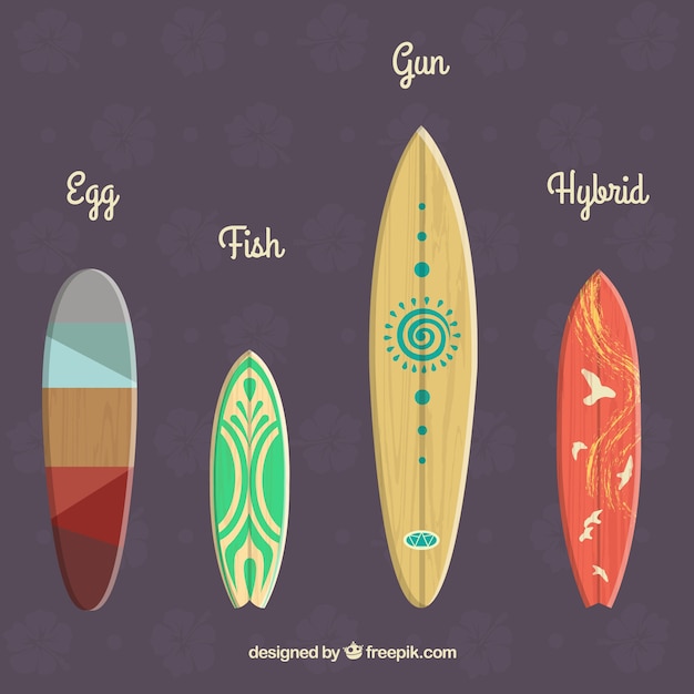 Modern surfboards collection