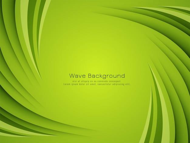 Modern swirl green wave design background vector