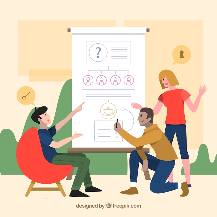 Free Vector modern teamwork concept with flat design