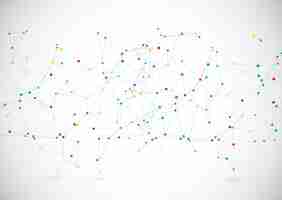 Free vector modern technology background with connecting lines and dots