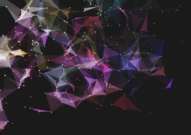 Free vector modern technology background with a low poly plexus design