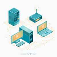 Free vector modern technology composition with isometric view