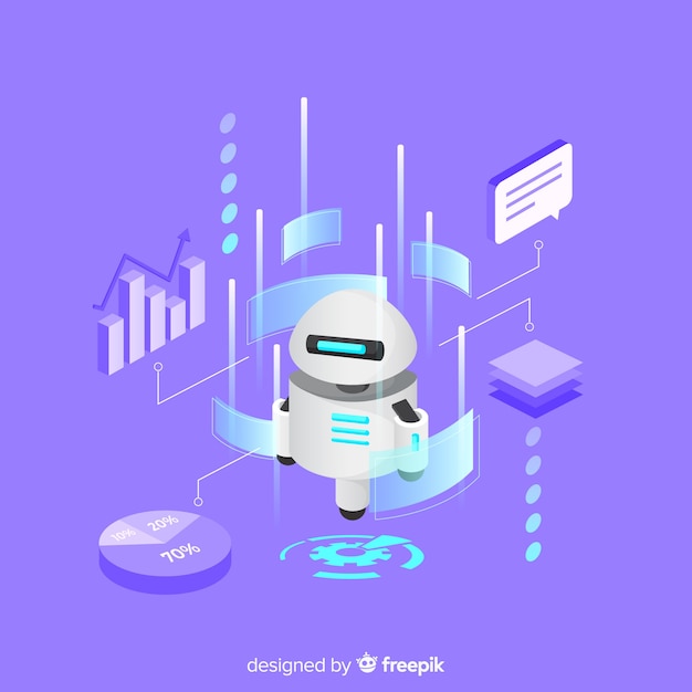 Free vector modern technology composition with isometric view