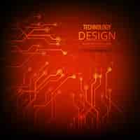 Free vector modern technology red background