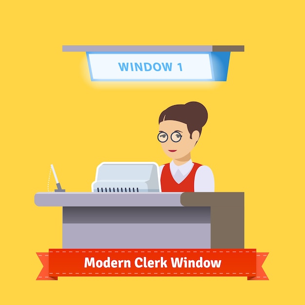 Free vector modern technology teller window