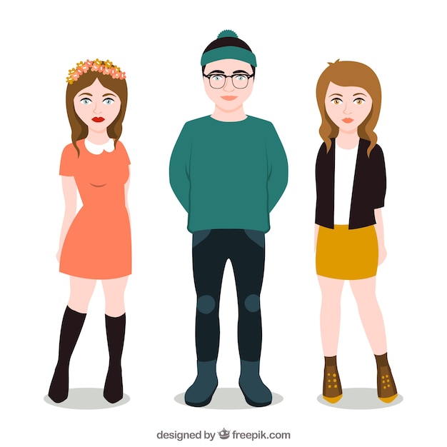 Free vector modern teenagers illustration