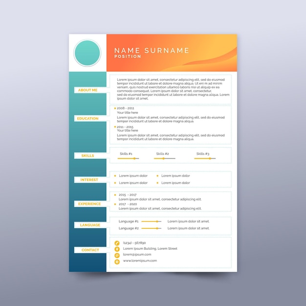 Modern template for cv