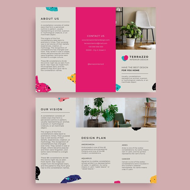 modern terrazzo interior design brochure template