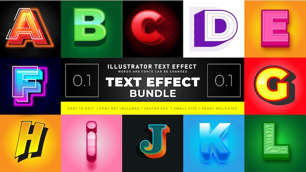 Free vector modern text effect bundle 1