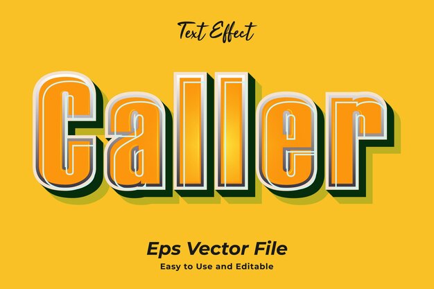 Modern text effect caller editable and easy to use premium vector