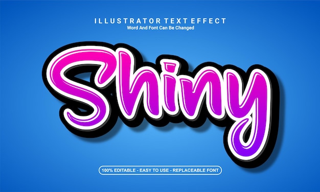 Modern text effect design, shiny