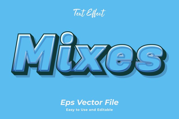 Modern text effect mixes editable and easy to use premium vector