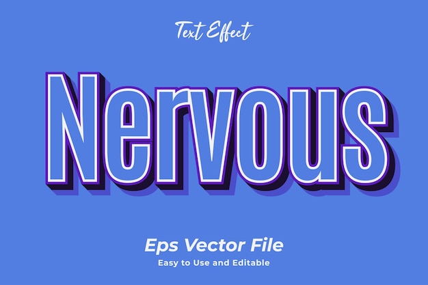 Современный текстовый эффект нервный редактируемый и простой в использовании премиум векторы