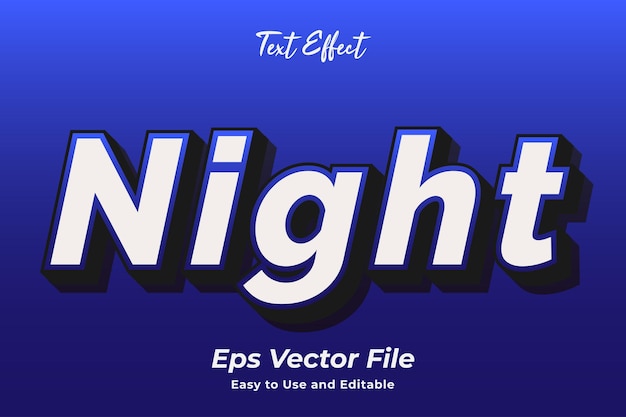 Modern text effect night editable and easy to use premium vector