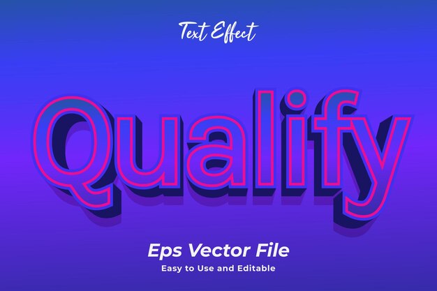 Modern text effect qualify editable and easy to use premium vector