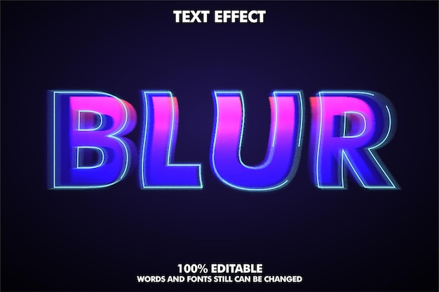 Free vector modern text style editable blur text effect