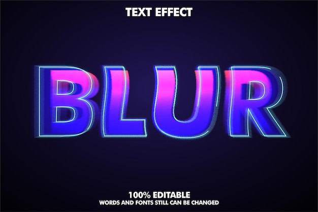 Modern text style editable blur text effect